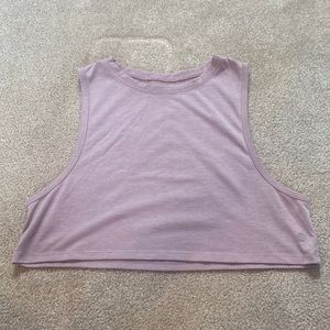 cropped purple yoga tank